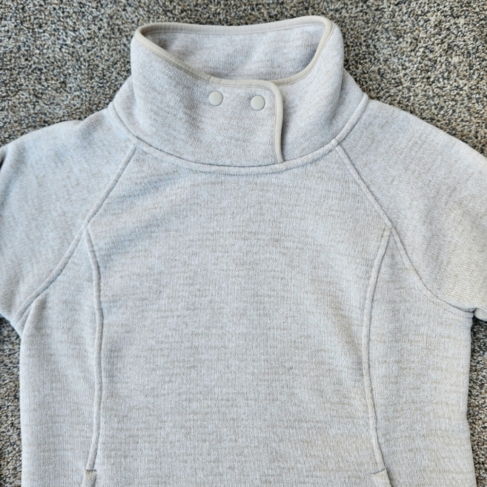 Prana Tri Thermal Threads Tunic Cream Pullover Sweater Sweatshirt Women's Size M - Picture 2 of 16
